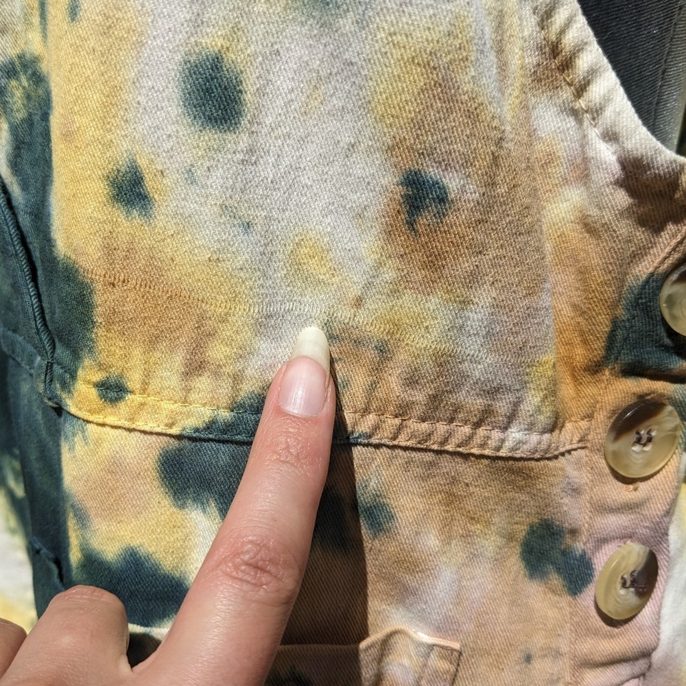 Earthbound Trading Co. Tie Dye Wide Leg Overall Jumpsuit M Festival Boho Hippie - Picture 16 of 16